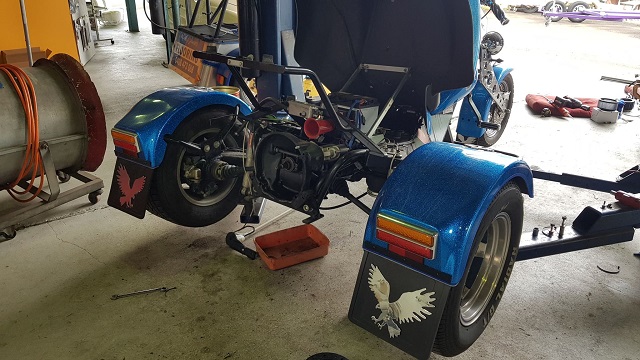 VW trike with engine removed